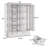 78” Tall Bookcase with 8 Shelves & 4 Drawers, Pantry Cabinet with Glass Doors, Gray-488475849