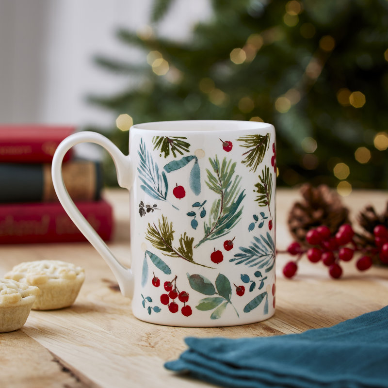 Mug Meirion Tall Mugs Christmas Sprigs Mug Single Mug