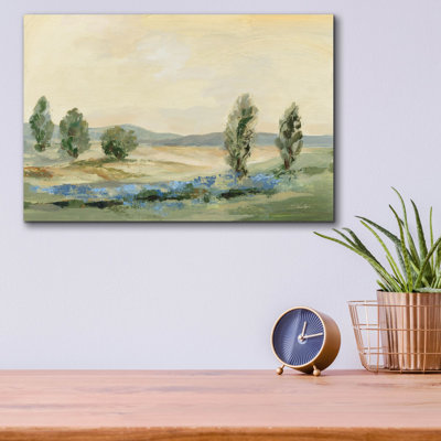  «Jade Green Landscape» par Silvia Vassileva, art mural en verre acrylique, 16 po x 12 po