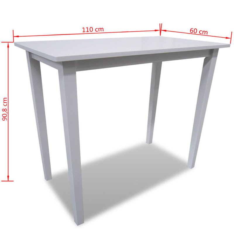 Solid Wood Base Dining Table, White