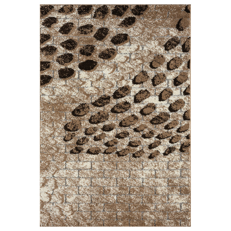 Modern Shaggy Rug Abstract Geometric Rug Indoor For Living Room Bedroom Design 1529 (5X8 (5'2"X7'5"),Beige)
