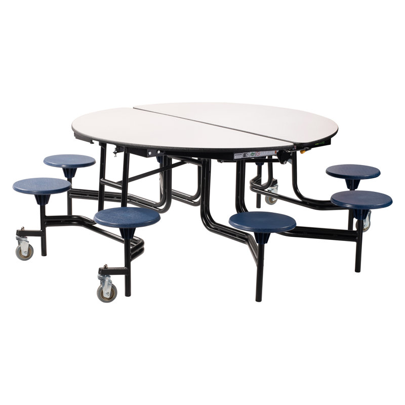 Table de cafétéria circulaire de 81 po, Bleu