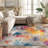 Noires Abstract Ivory/Gray/Blue Area Rug-1532949474