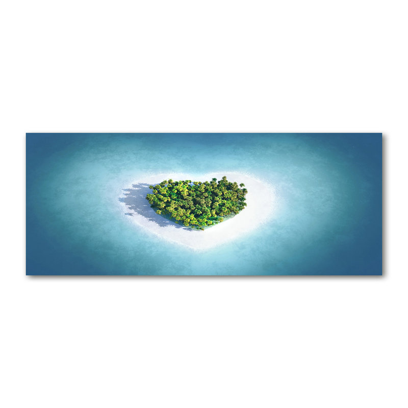Island Heart Shape - Wrapped Canvas Print