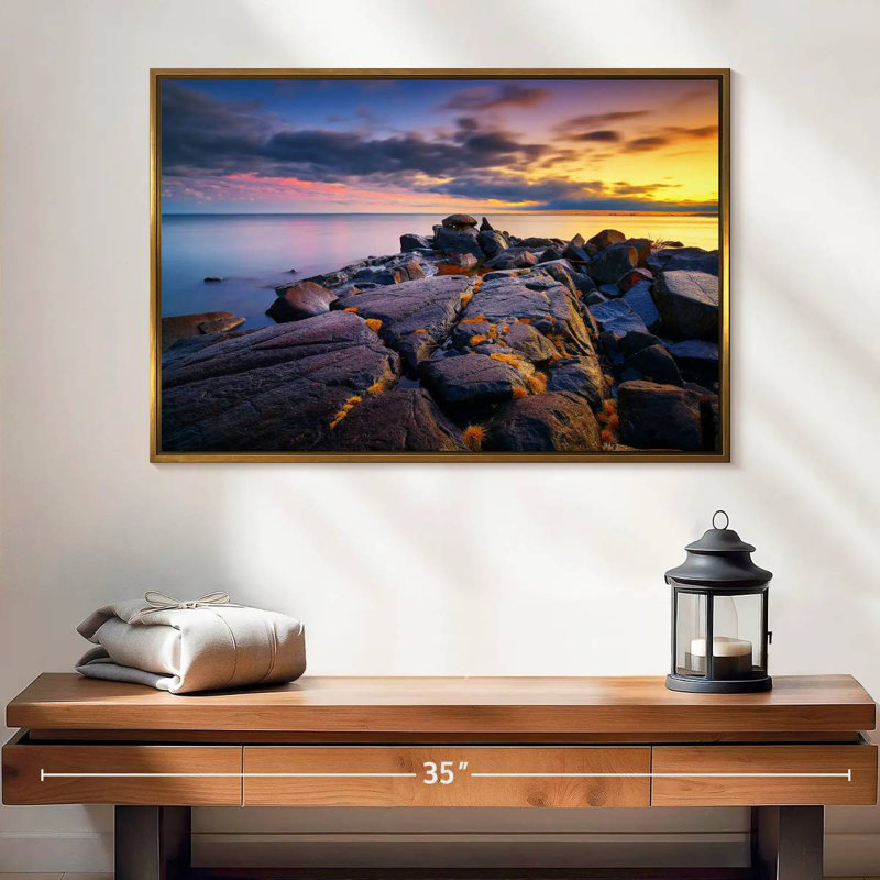 Plage Duluth Brighton, Cadre flottant doré, 25 po x 17 po