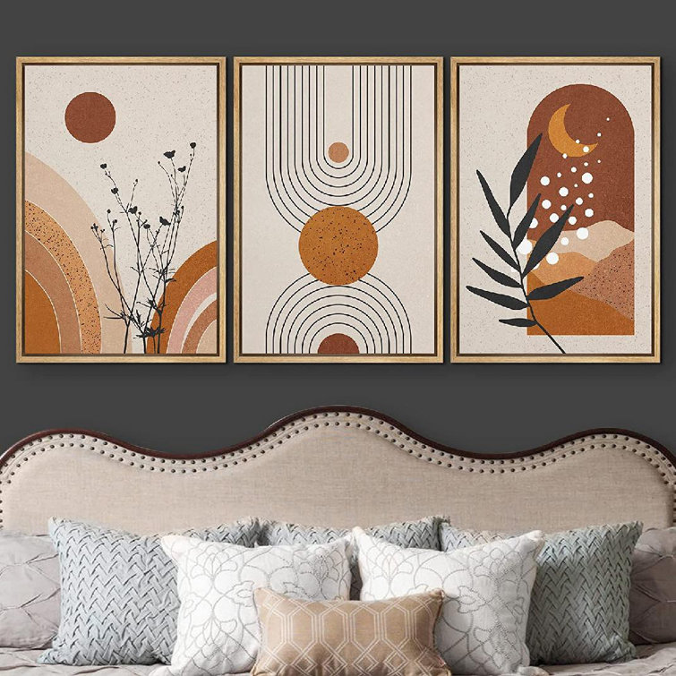 Framed Canvas Wall Paintings - Graphic Art - Aesthetic Prints for Living  Room Bedroom Office, 3 Panel Set - Kroger