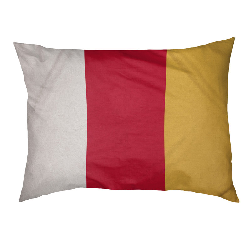 Oreiller Syracuse, Grand (l 40 po x P 30 po x H 6,5 po), Milieu rouge / jaune