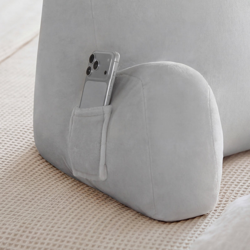 The Sheet Lab Plush Backrest Pillows, Gray, 29" x 24.5" x 10.5"