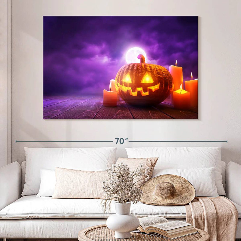 Lelend Glowing Halloween Pumpkin, 34" H x 51" W