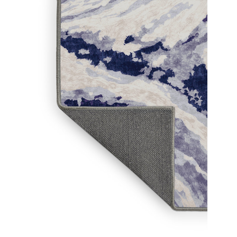 Tapis gris soyeux et moelleux, Rectangle 7 pi x 10 pi