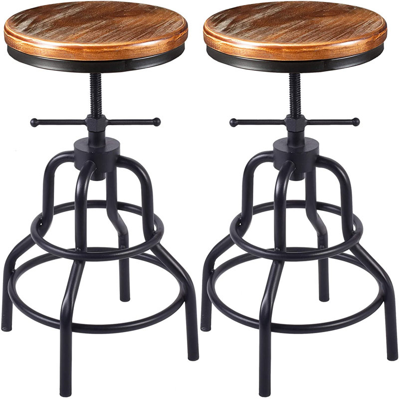 Tabouret de bar pivotant, Brun, Tabouret de comptoir (siège d'une hauteur de 26,7, 2