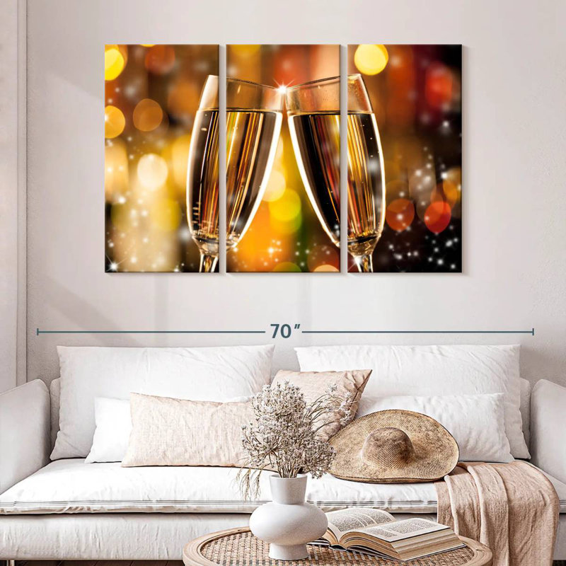 Yarlin Champagne Glasses Clinking, 32" H x 50" W