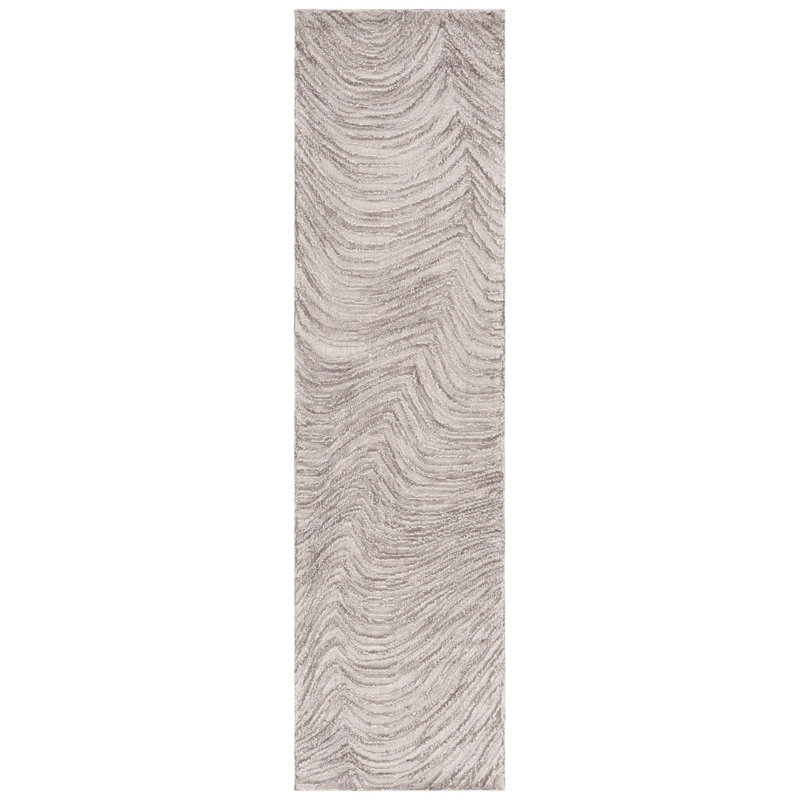Aniessa Striped Hand Tufted Wool/Cotton Area Rug in Beige, Runner 2'3" x 9'