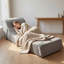 3-in-1 Folding Convertible Chair Corduroy Sleeper Convertible Chair for Small Spaces Grey