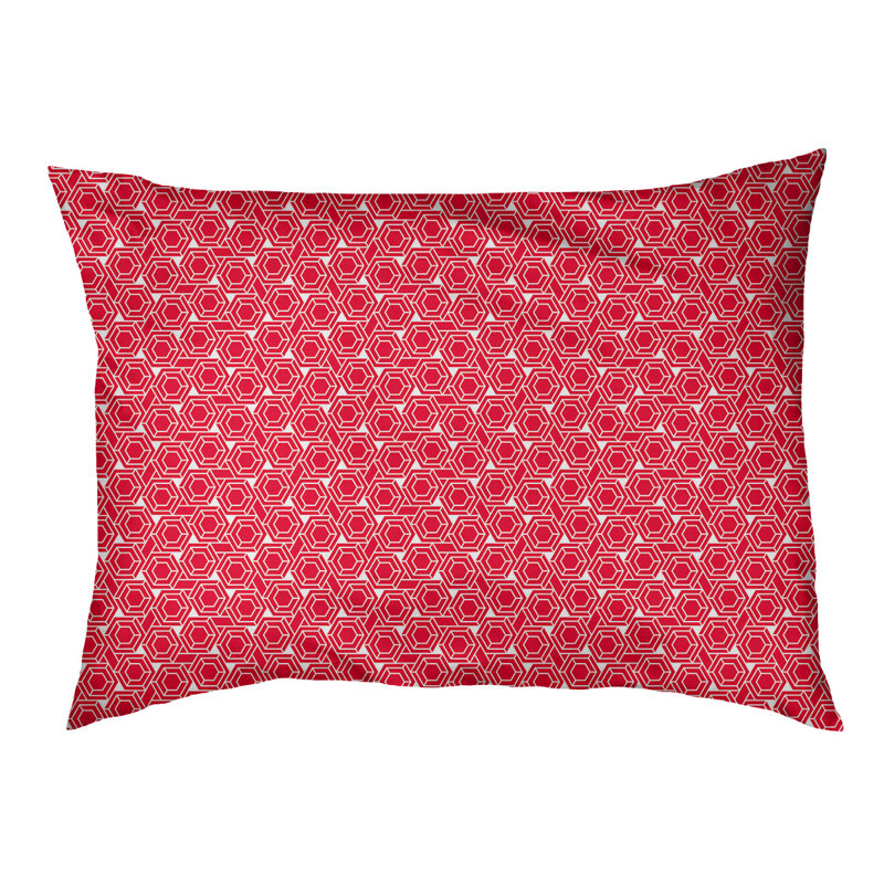Coussin d'extérieur pour chien Byrge, Très grand (l 52 po x P 42 po x H 17 po), Rouge / Blanc