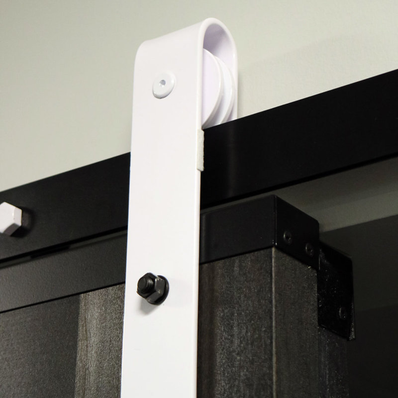 Matte Black Steel 60-Inch Barn Door Hardware Kit