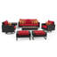 Milo Motion 7 Piece Rattan Sunbrella Sofa Set with Cushions-1070303668-1070303677