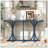 Farmhouse Wooden Console Table Oak Veneer Top Curved Rubber Wood Legs-2016976134