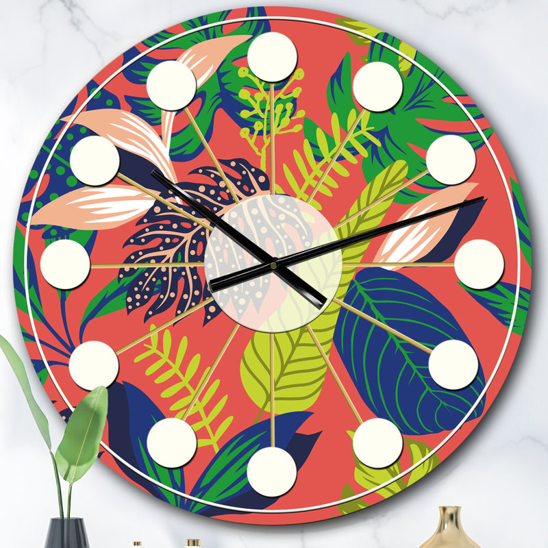 Horloge murale rétro Mid-Century, Surdimensionné