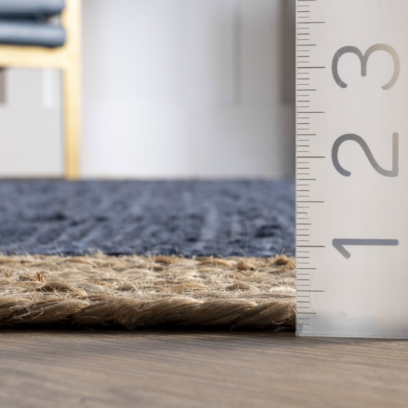 Tapis bleu / naturel Giard, Rond 4 pi