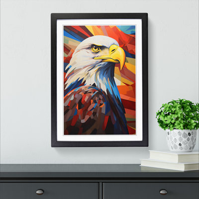 Eagle Constructivism - Single Picture Frame Print on Wood