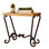 Peach Travertine Console Table With Hand-forged Wrought Iron Base | 1211ft Pds