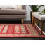 Tapis rouge / beige tissé à la machine Jaeden-19393798