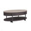 Ensemble de tables d'appoint 2 pièces en blanc et brun-table basse et table de bout, table de bout