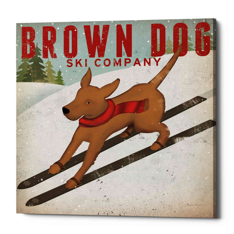 «Brown Dog Ski Co» par Ryan Fowler, art mural sur toile, H 37 po x l 37 po x P 1,5 po