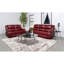 Ensemble de canapé inclinable rouge 2 pièces