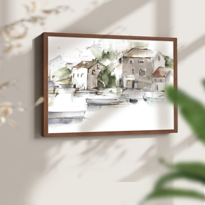 Serene Lakefront II -Framed Print - Restickable