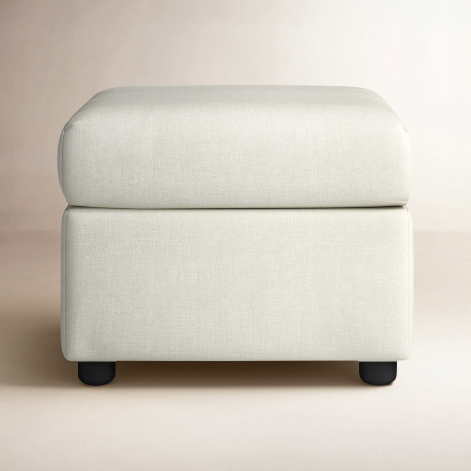 Godwin Upholstered Ottoman, Conversation Pearl Basketweave