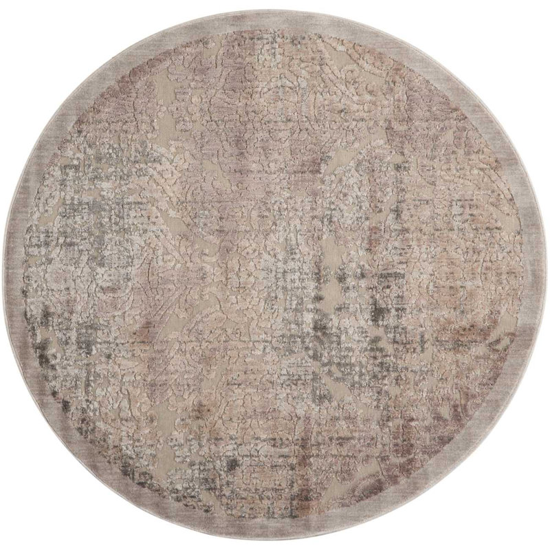 Tapis gris Marty, Rond 5 pi 3 po