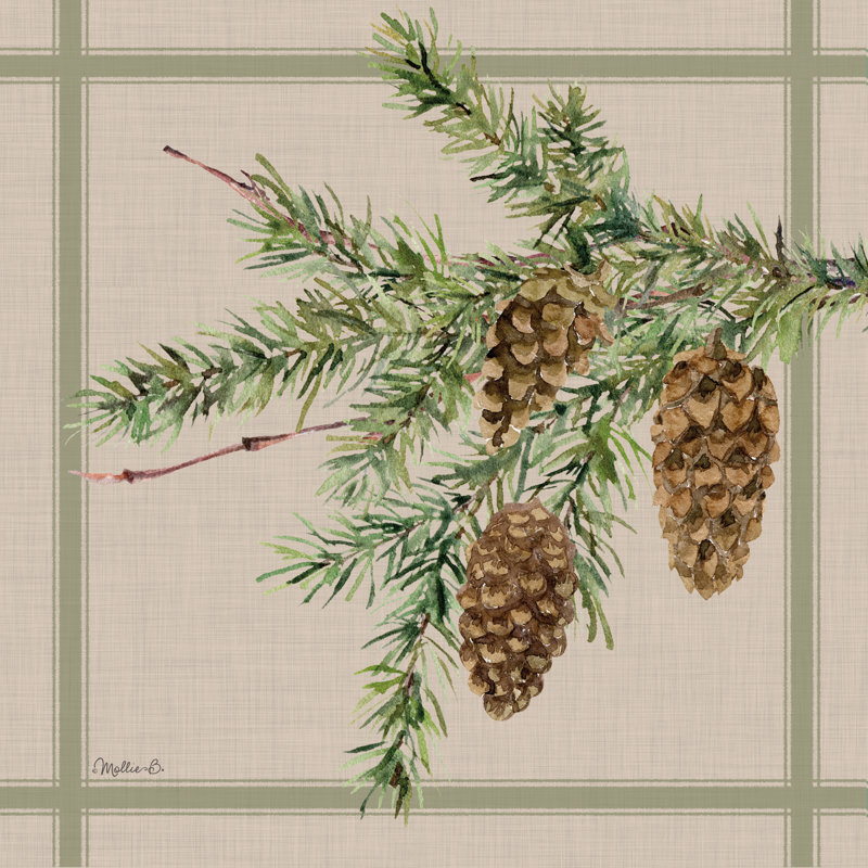" Pinecone Branch " by Mollie B., 30" H x 30" W x 1.25"D