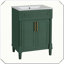 Meuble-lavabo simple avec portes d'armoire de salle de bain en céramique intégrée-587052916