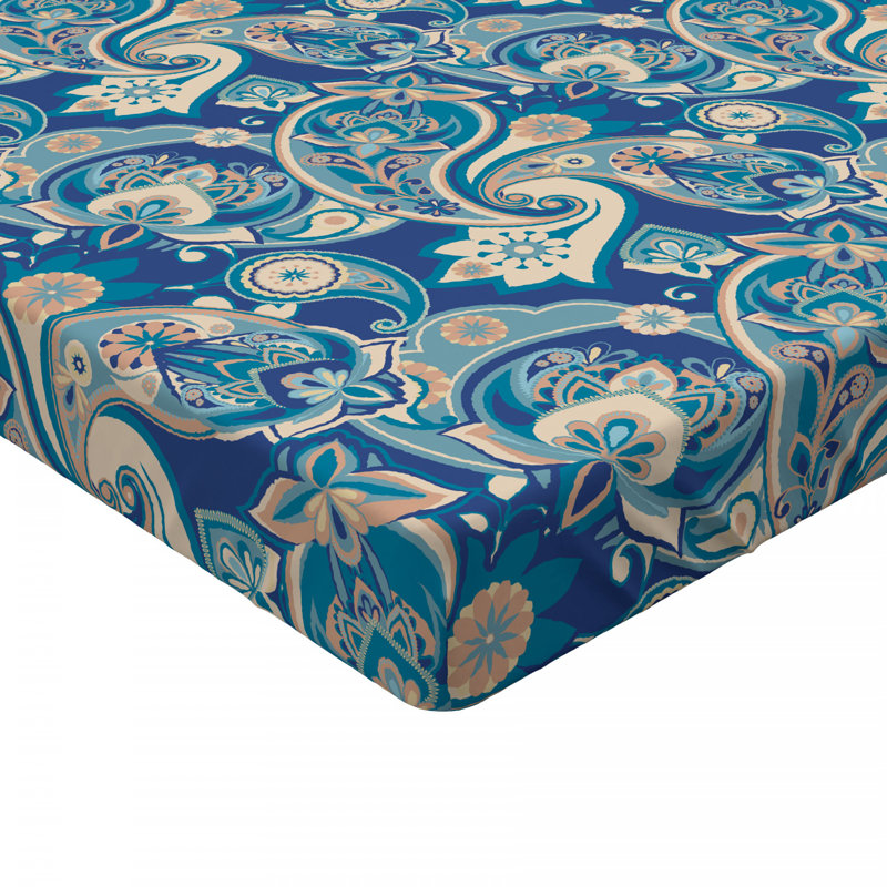 Microfiber Paisley Fitted Sheet, Queen Fitted Sheet