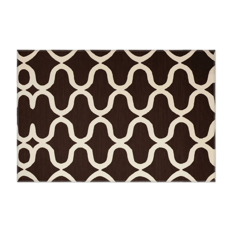 Tapis noir intérieur et extérieur Trellis