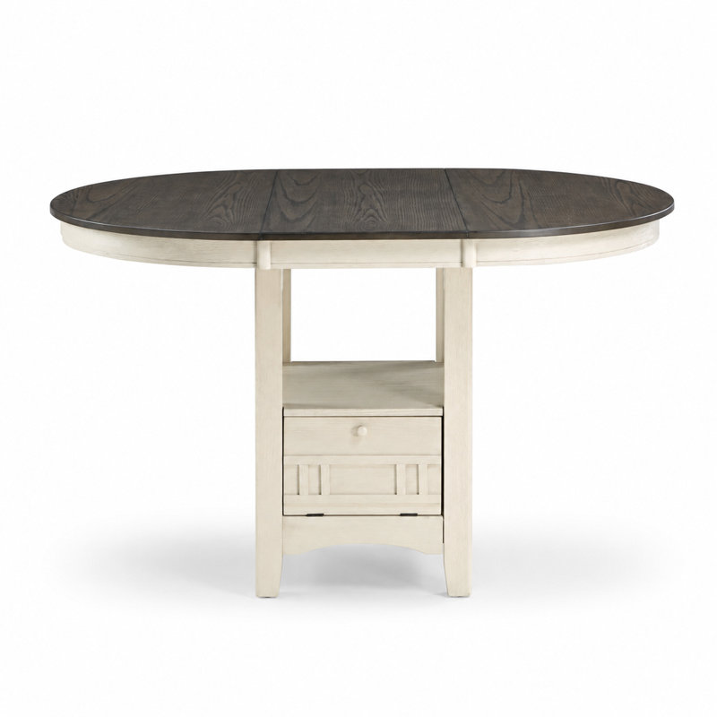 Table de salle à manger à hauteur de comptoir extensible de 42 à 60 po Louroukina, Beige