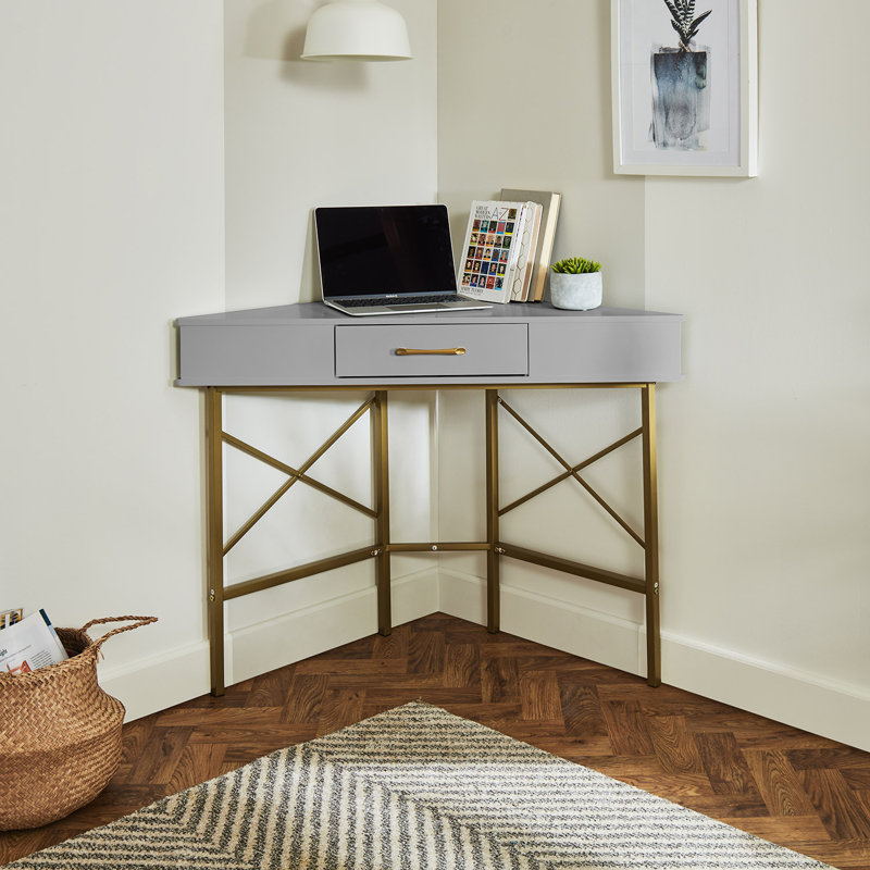 Agna Corner Writing Desk, Grey