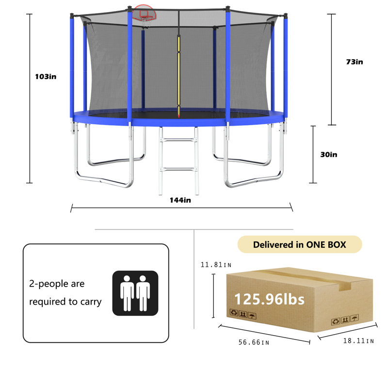 Filet de trampoline 12FT Sports Fitness, Bleu