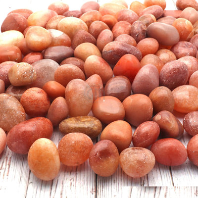 Sunstone Tumbled Stone, Gemstone Reiki Healing Stones, Home Décor Vase Filler, 100 Gram Lot