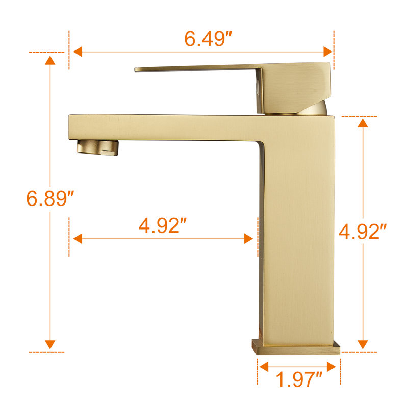 Single-Hole Single-handle Bathroom Faucet, Gold