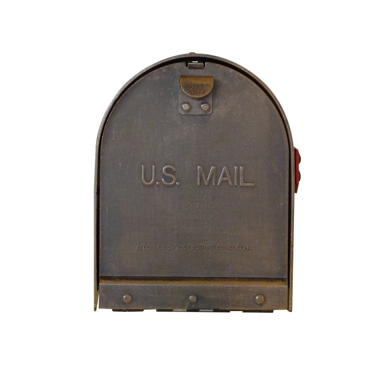 Steel Post Mounted Mailbox, Copper