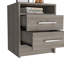 Table de chevet compacte Eter avec deux tiroirs et une tablette, rangement de chevet minimaliste-427418911