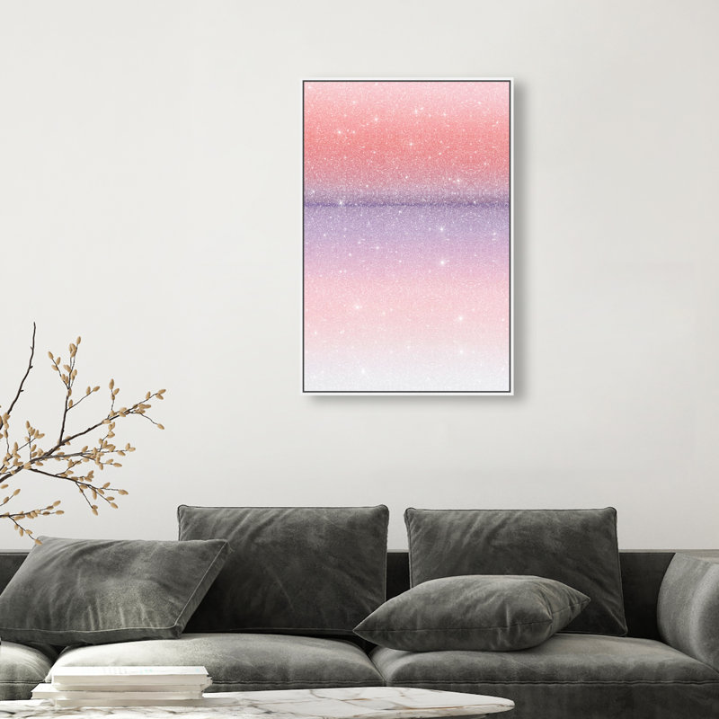 Peach Coastline II Print by Oliver Gal, 37"H x 25"W, White Floater Frame