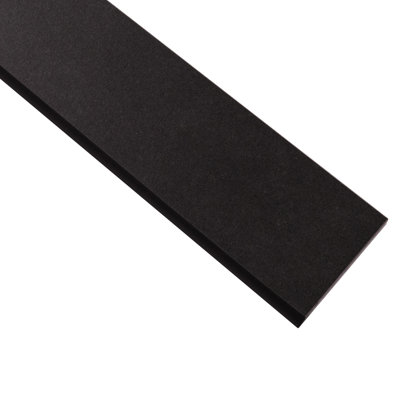 Palazza Auralis Black 3 in. x 24 in. Marble Look Matte Porcelain Bullnose Tile Trim
