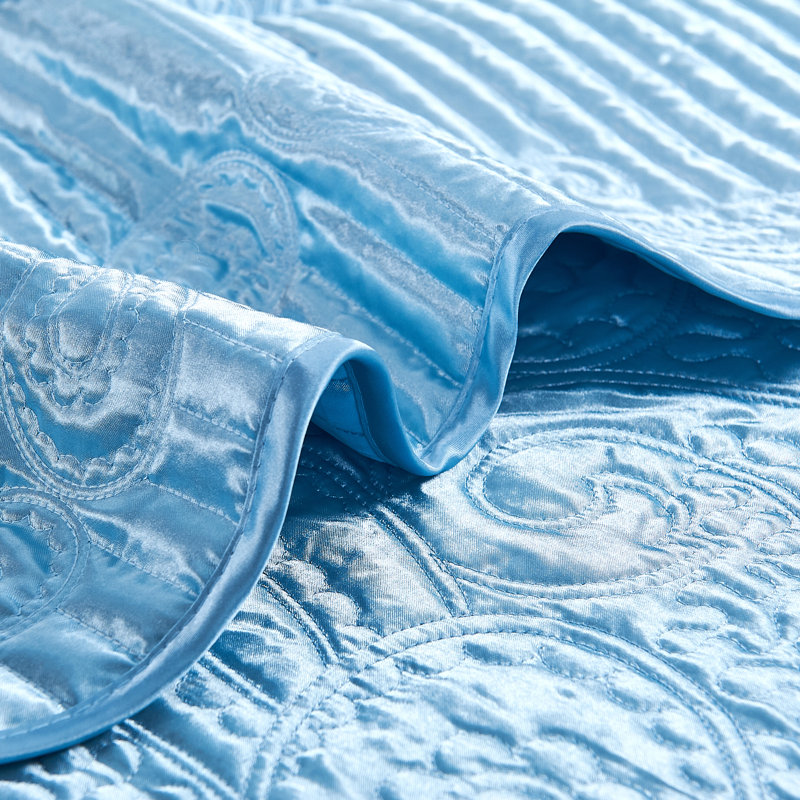 Aquatic Oversized King Microfiber and Satin Bedspread Set