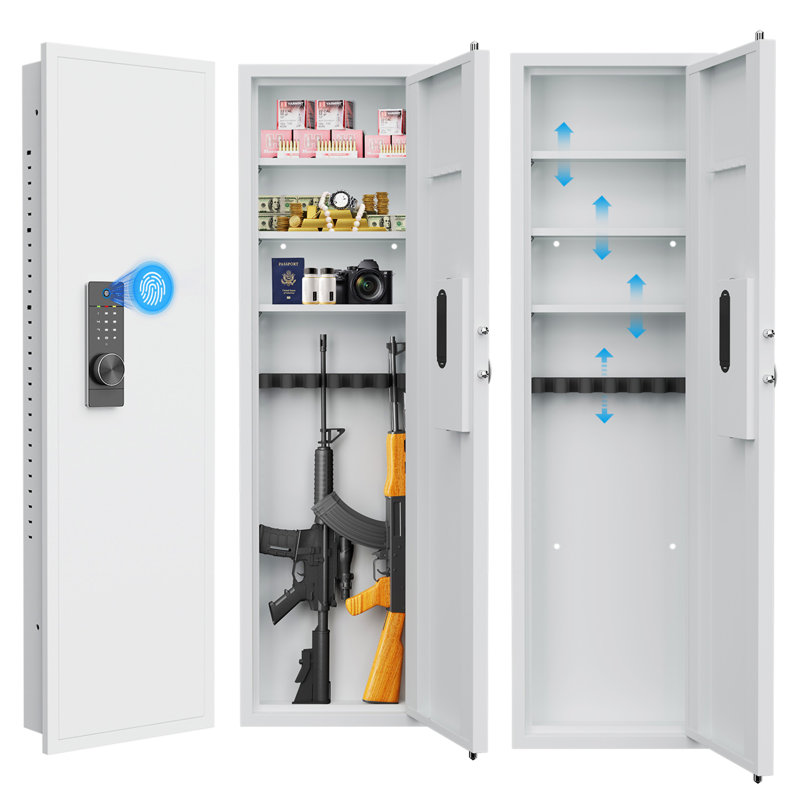 53" Fingerprint Touch Panel In-Wall Safe, White