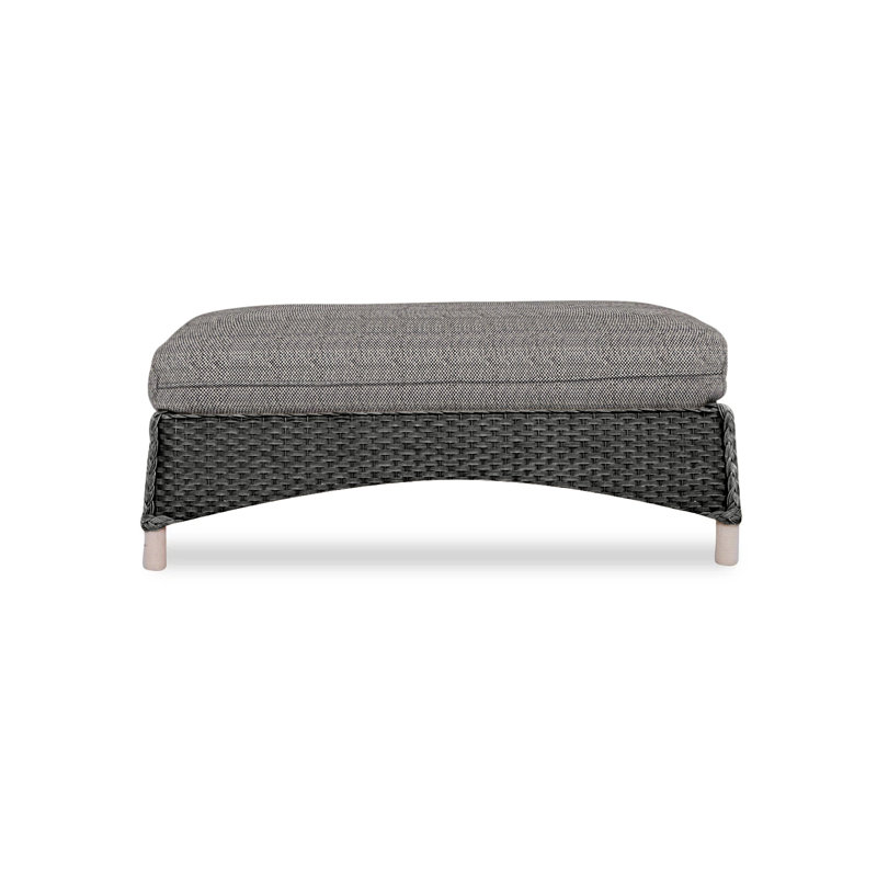Mandalay Outdoor Ottoman, Remy Pebble, Ebony