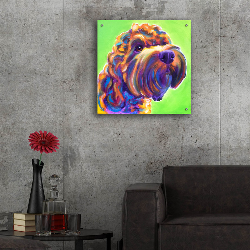 Red Barrel Studio «Freddy» par Dawg Painter, art mural en verre acrylique ACR-44448, H 24 po x l 24 po x P 0,2 po